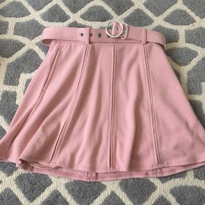 pink skirt with belt